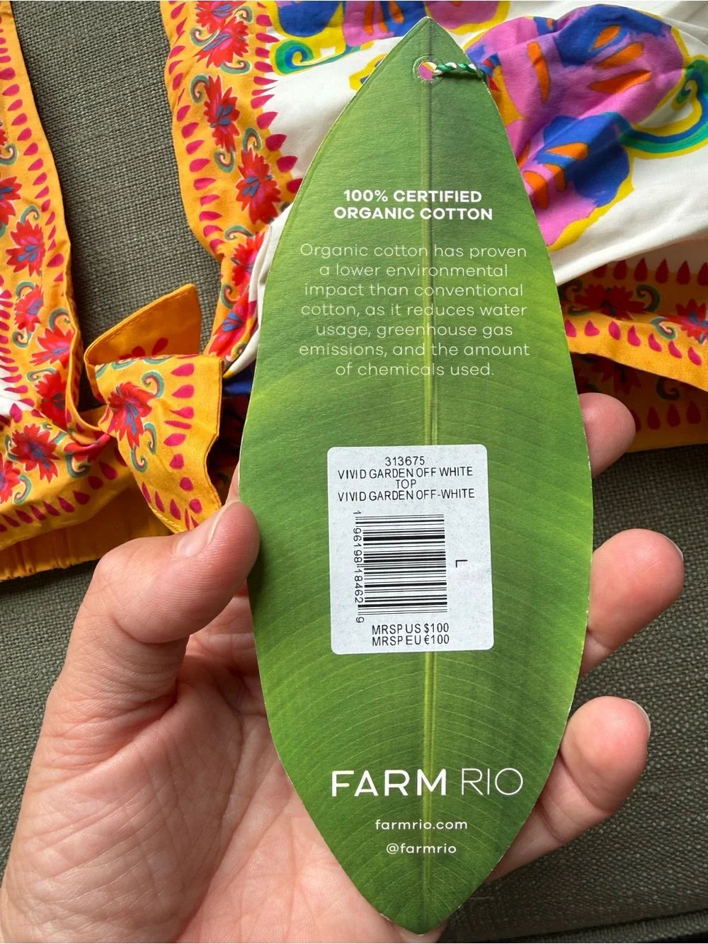 Farm Rio Vivid Garden Halter Bikini Crop Top Tie Front Stretch Large NWT Floral - Picture 4 of 8